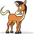 Cool funny horse cartoon standing and smiling