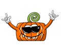 Cool Funny pumpkin character isolated wearing sunglasses