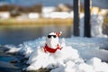 Cool funny Santa Claus with sun glasses sitting on the snow Royalty Free Stock Photo