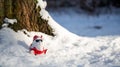 Cool funny Santa Claus with sun glasses sitting on the snow Royalty Free Stock Photo