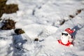 Cool funny Santa Claus with sun glasses sitting on the snow Royalty Free Stock Photo