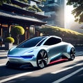 Cool futuristic electric concept car - ai generated image