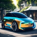 Cool futuristic electric concept car - ai generated image