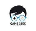 Cool geek guy nerd logo design