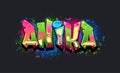 A Cool Genuine Wildstyle Graffiti Name Design - Anika