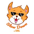Cool ginger cat with sunglasses vector illustration