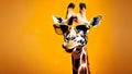 Cool giraffe head, character in sunglasses, wild jungle animal portrait