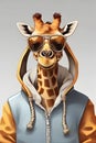 Cool giraffe illustration Royalty Free Stock Photo