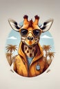 Cool giraffe illustration Royalty Free Stock Photo