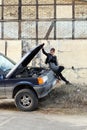 Cool girl by the car Royalty Free Stock Photo