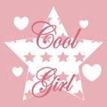 Cool girl typography heart texture, t-shirt