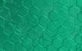 Emerald glass hexagons in geometric background Royalty Free Stock Photo