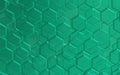 Emerald glass hexagons in geometric background