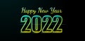 Cool glow 3D Lettering Happy New Year 2022 vector illustration.