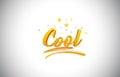 Cool Golden Yellow Word Text with Handwritten Gold Vibrant Colors Vector Illustration