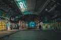 The Cool Graffiti Tunnel in London, former railway arches beneath Waterloo station Royalty Free Stock Photo