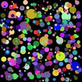 Cool graphic multicolor vector abstract background; colorful circles on black background; can be used for wallpapers, banners, Royalty Free Stock Photo