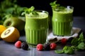 Cool Green fruit smoothie. Generate Ai