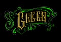 GREEN lettering custom logo design