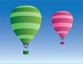Cool Green and pink Striped hot air balloons for travelling in the sky