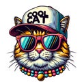 Cool Groovy Cat Royalty Free Stock Photo