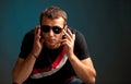 Cool guy wearing sunglasses Royalty Free Stock Photo