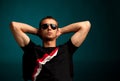 Cool guy wearing sunglasses Royalty Free Stock Photo