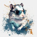 Cool Hamster with Sunglasses in Expressive Pose. Perfect for Posters and Invitations.