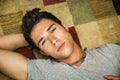 Cool handsome young man laying on the floor Royalty Free Stock Photo