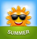 Cool Happy Summer Sun in Sunglasses Royalty Free Stock Photo