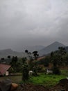 The cool hills of Babakan Madang in West Java, misty when it rains Royalty Free Stock Photo