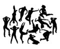 Cool Hip Hop Expression Silhouettes, vector design Royalty Free Stock Photo