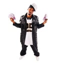 Cool hip-hop young man on white Royalty Free Stock Photo