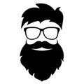 Cool hipster face with beard and glasses vector cartoon