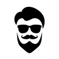 Cool hipster face vector illustration Royalty Free Stock Photo