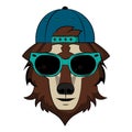 Cool hipster wolf