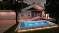 COOL HOUSE 3D RENDERING FRONT SIDE VIEW