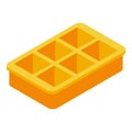 Cool ice cube tray icon, isometric style