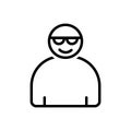 Black line icon for Cool, apathetic and chill