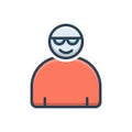 Color illustration icon for Cool, chill and apathetic