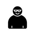 Black solid icon for Cool, chill and apathetic