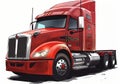 Fabric new red truck - Cool truck illustration