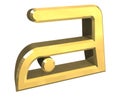 Cool ironing symbol in gold - 3D