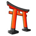 Cool Japanese gate usually seen in Japan culture tourist destination Royalty Free Stock Photo