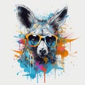 Cool Kangaroo with Sunglasses in Expressive Pose for Posters and Web.