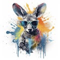 Cool Kangaroo with Sunglasses in Expressive Pose for Posters and Web.