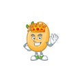 Cool King of sprouted potato tuber on cartoon character style Royalty Free Stock Photo