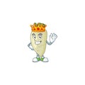 Cool King of white radish on cartoon character style