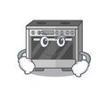 Cool kitchen stove mascot character with Smirking face