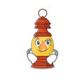 Cool lantern Scroll mascot character with Smirking face